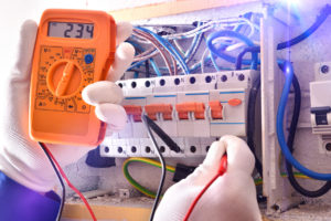 Electrical Installer With Protective Elements Making Electrical